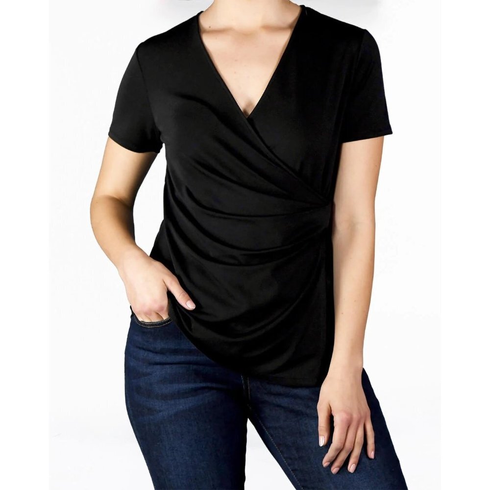 NWT Measure & Made Knit Side Wrap in Black -‎ Size Large